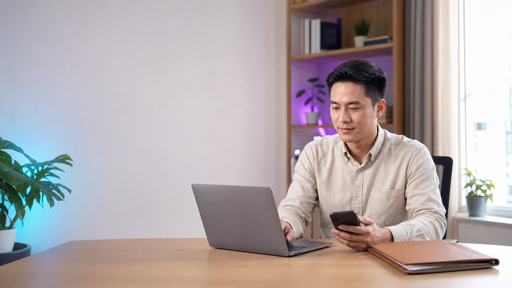 Người dùng Việt Nam tự hoàn tất thủ tục trên máy tính trong không gian làm việc riêng tư